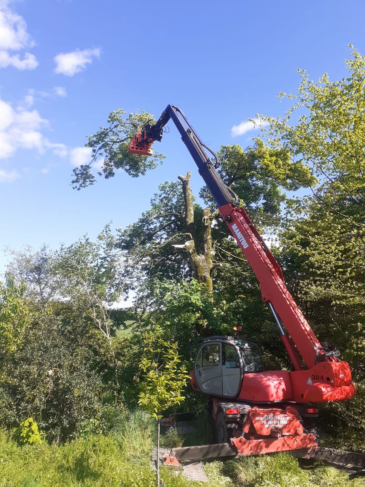 Lifting a large ash section in a field in Co. Meath